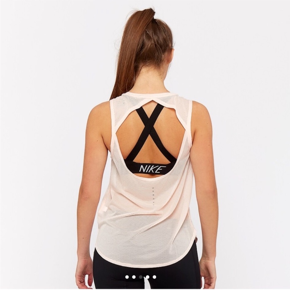 Nike Women’s Pink Breathe Mesh Running Tank/Nike Victory Shape High Support Bra - Picture 15 of 15
